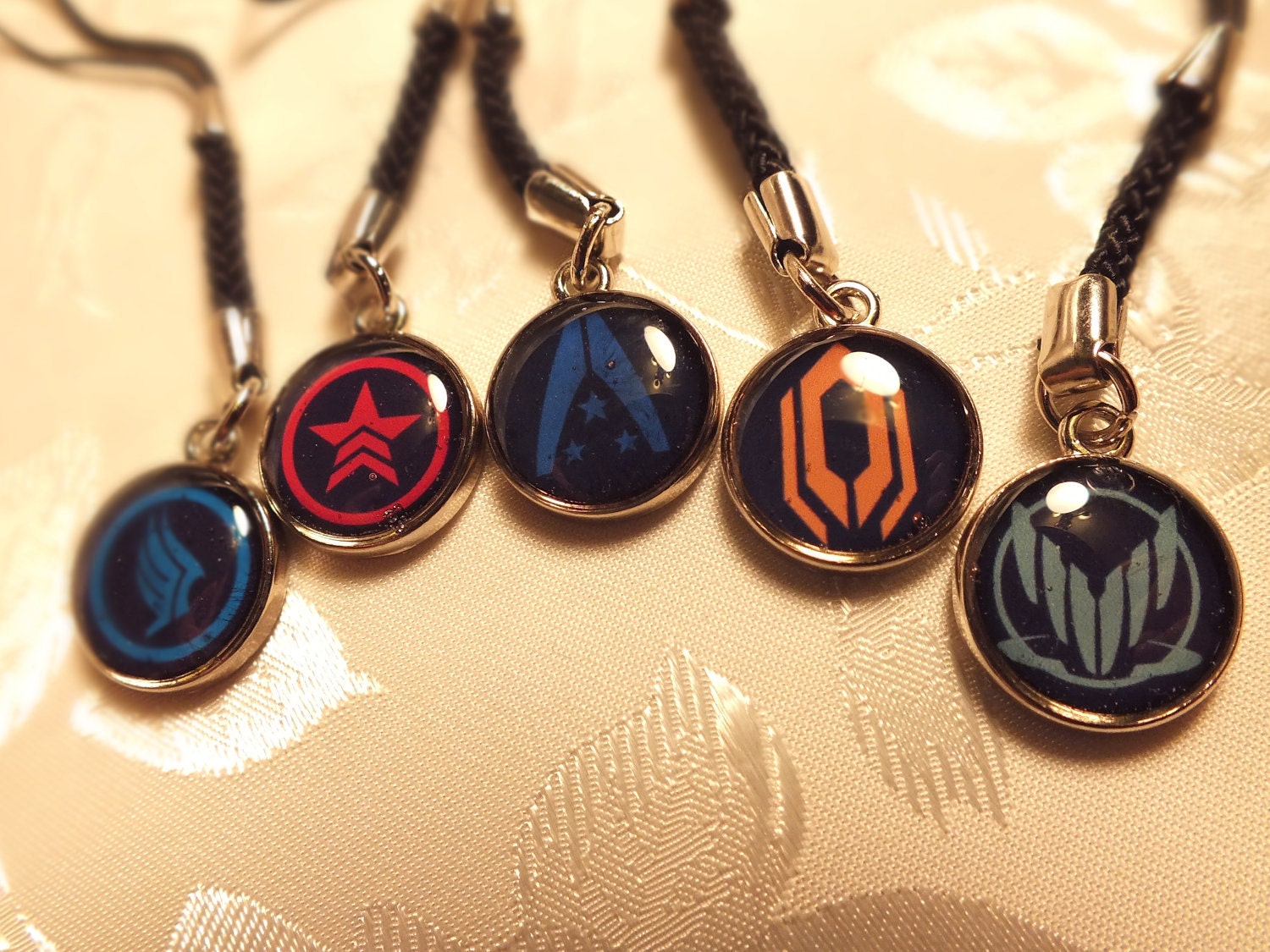 Mass Effect Inspired Cell Phone Charm, Keychain, Zipper Pull, Choose From 5 Different Styles
