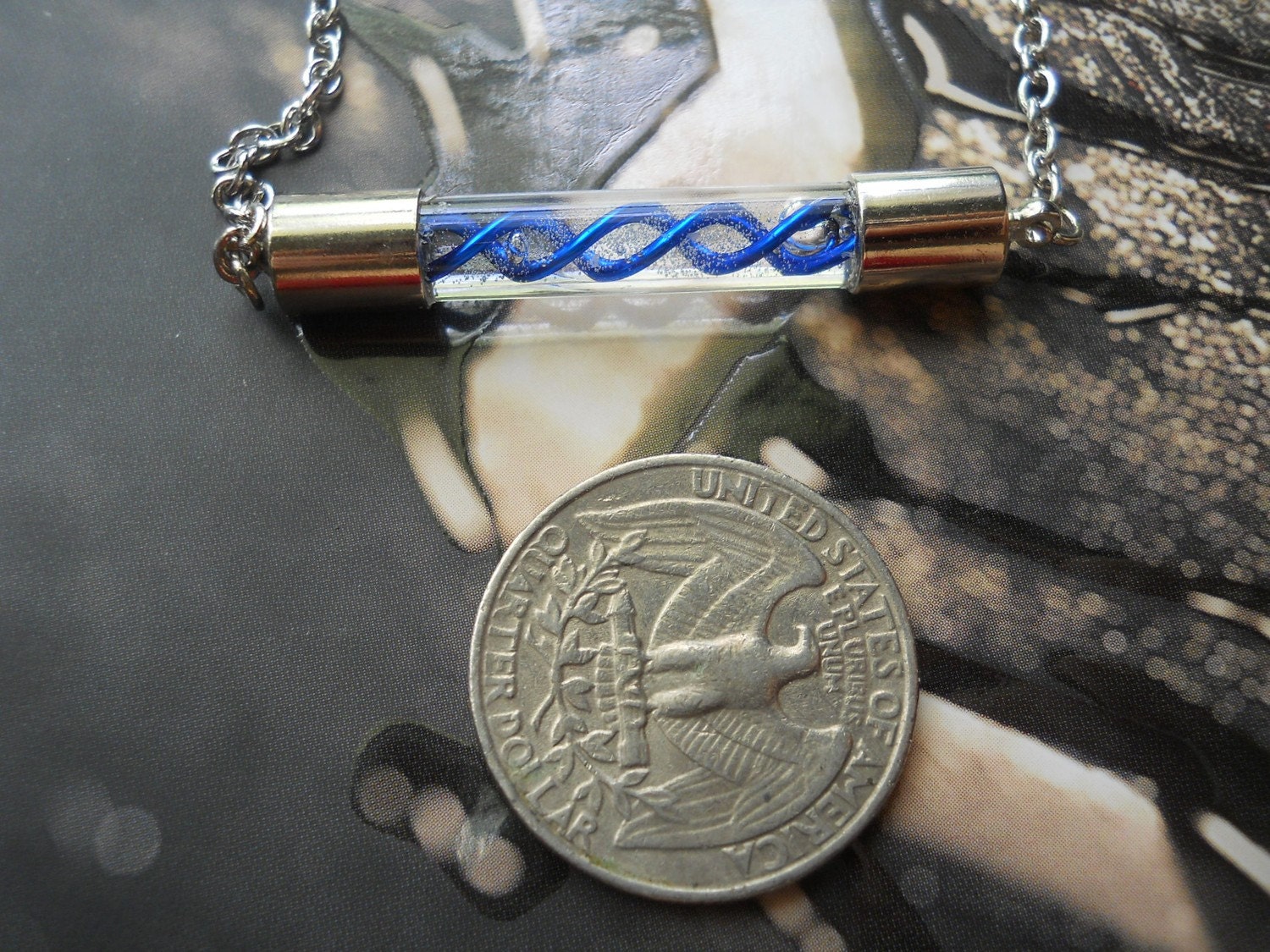 Resident Evil Blue T Virus Shield Necklace