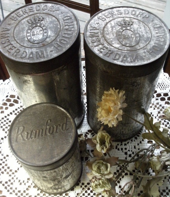 trio of vintage tin containers with lids 1 by stellabystar
