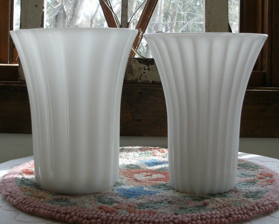 vintage MILK GLASS vase, white, large, modern meets shabby