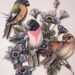 vintage SONGBIRD plaque 3D dimensional for your shabby cottage spring decor