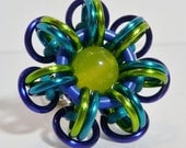 Chainmaille Flower Ring - Peacock