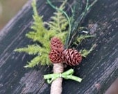 Forrest -Woodland Rustic Boutonniere