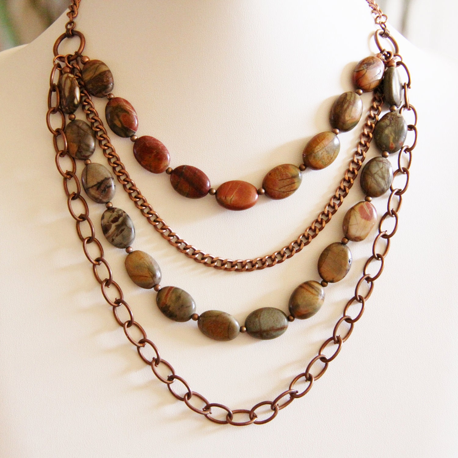 Beautiful marriage of Jasper and copper