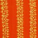 Embroidered scrap- Bright Orange-Red  with Yellow thread and Gold sequin  embroidery.