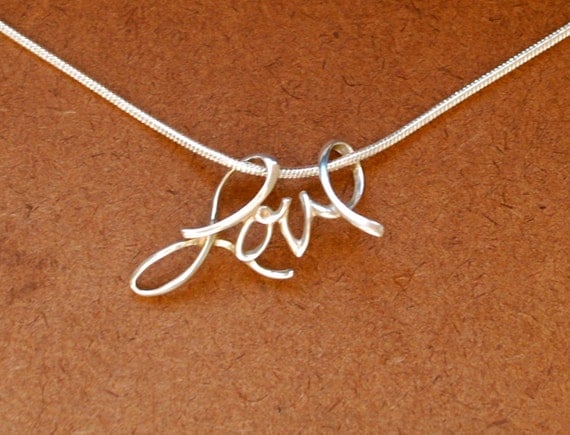 RESERVED FOR langsoh ONLY - Sterling silver love pendant on 18 inch sterling silver necklace