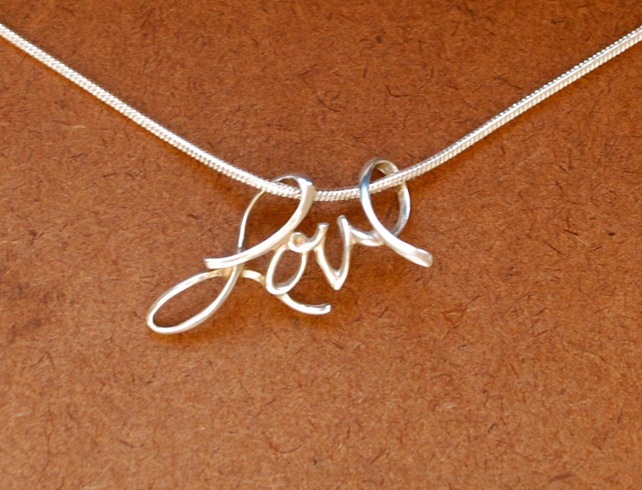RESERVED FOR langsoh ONLY - Sterling silver love pendant on 18 inch sterling silver necklace