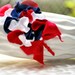 Patriotic Fabric Ruffles. Handmade Party Summer Fashion, Preppy Toddler Preteeen Teen Young Woman, Independence Day Picnic Hair Piece Bow