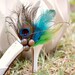 Shoe Clips Peacock & Rooster Feathers. Photo Prop Girls Night Party Gift, Metallics Bronze Teal, Boudoir Burlesque, Couture Bridesmaid Bride