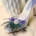 Shoe Clips Peacock Fan Rhinestone / Pearls Center, Couture Bride Bridal Bridesmaid. Feminine Birthday. Rockabilly Statement Luxurious Luxe