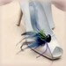 Shoe Clips Navy Purple Green Rooster & Ostrich Feathers. Bride Bridal Bridesmaid Couture Fashion, Birthday Party Boudoir Opera Burlesque
