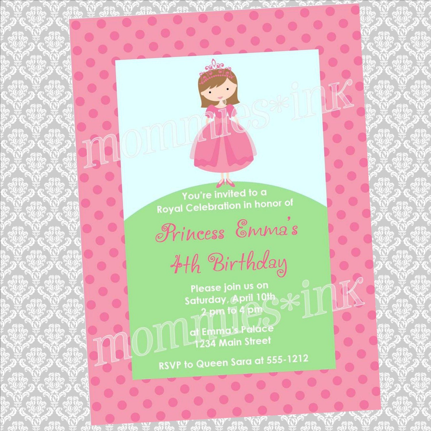 Princess Party Birthday Invitation - PRINTABLE INVITATION DESIGN Il_170x135