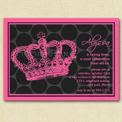Vintage Crown Birthday Invitation - PRINTABLE INVITATION DESIGN Il_170x135