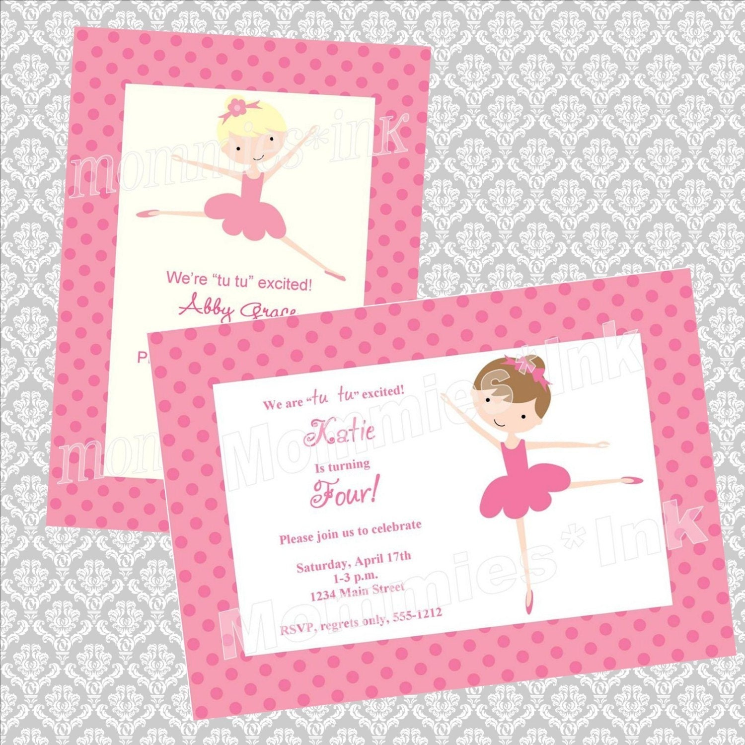 Simple Ballerina Birthday Invitation - PRINTABLE INVITATION DESIGN Il_170x135