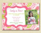 PInk and Green Paisley Photo Birthday Party Invitation - PRINTABLE INVITATION DESIGN Il_170x135