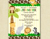 Modern Jungle Safari Giraffe Print Baby Shower Invitation - PRINTABLE INVITATION DESIGN Il_170x135