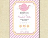 Pastel Pink Tea Party Bridal Shower Invitation - PRINTABLE INVITATION DESIGN Il_170x135
