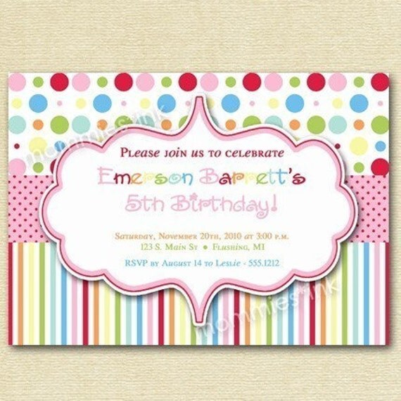 Sugar and Spice Birthday Invite - PRINTABLE INVITATION DESIGN Il_570xn