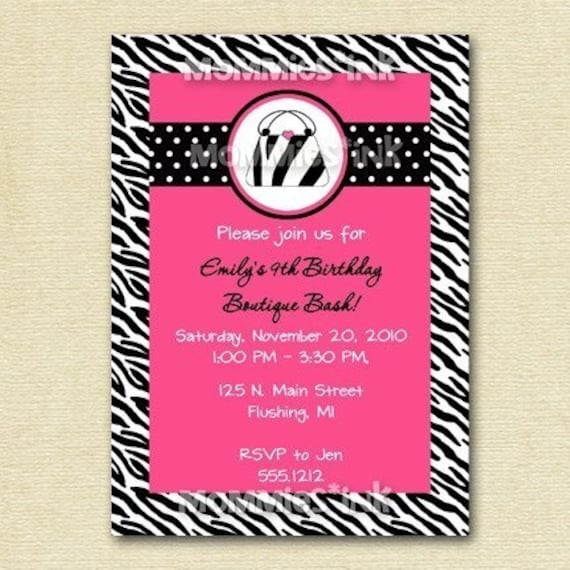 Purse Party Birthday Invite - PRINTABLE INVITATION DESIGN Il_570xn