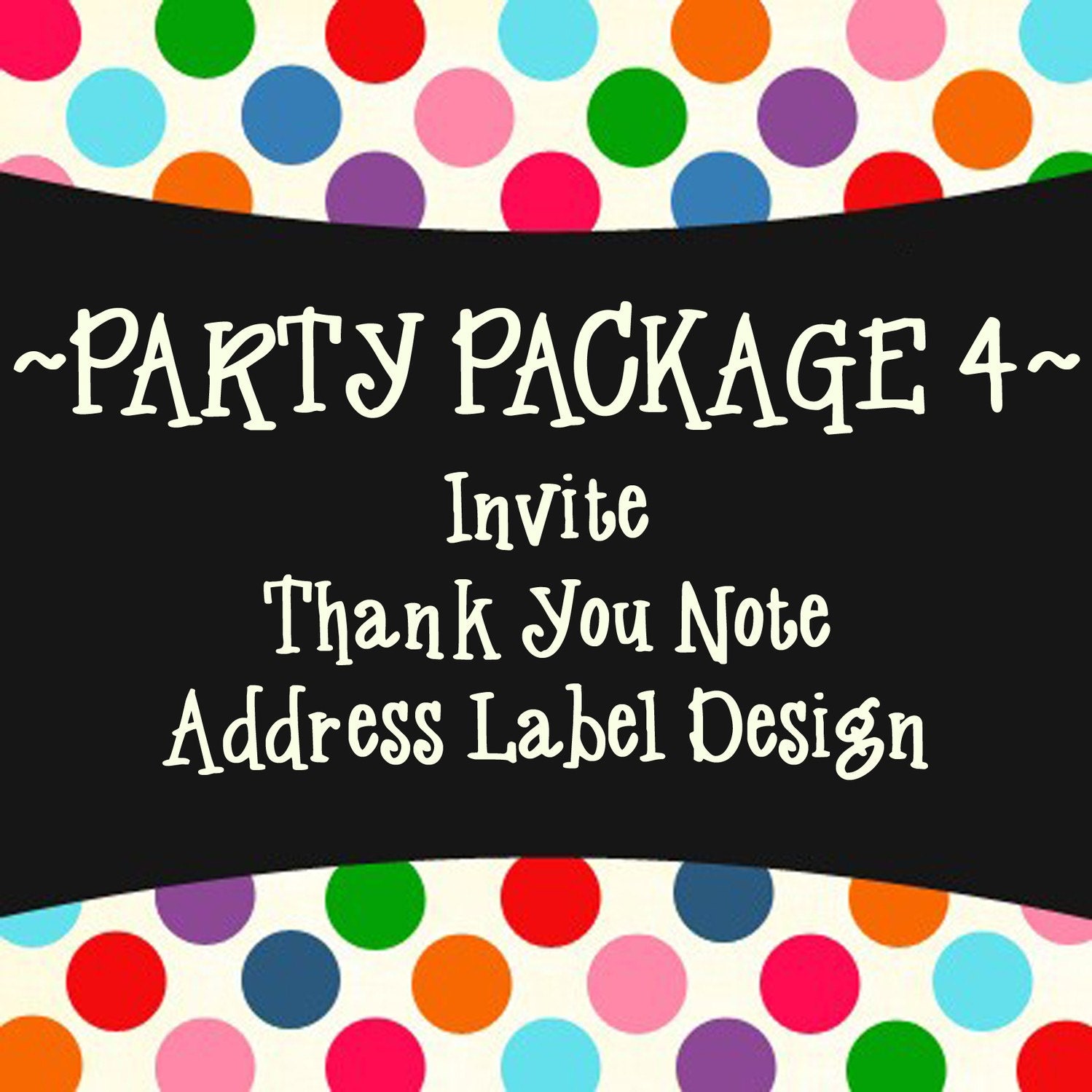 Party Package 4 - Invite, Thank You, Address Label Design - PRINTABLE DESIGNS Il_570xn