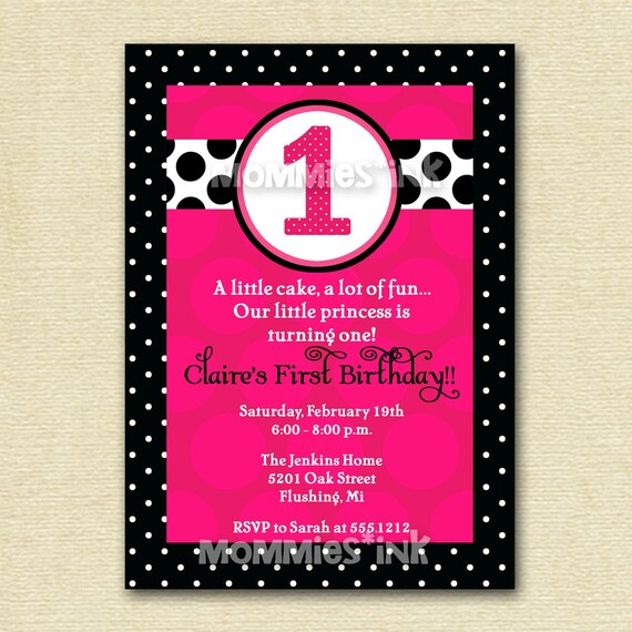 Bright and Polka Dotty Birthday Invitation - PRINTABLE INVITATION DESIGN Il_570xn