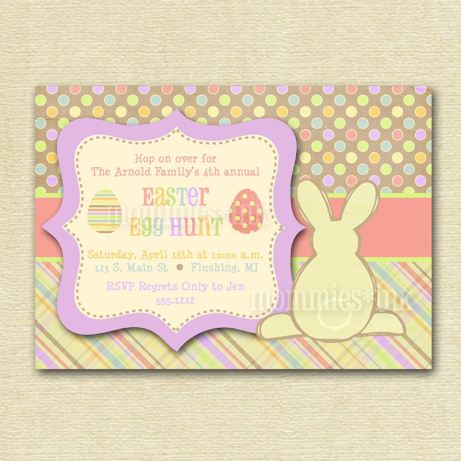 Easter Egg Hunt 2 Invitation - PRINTABLE INVITATION DESIGN Il_570xn