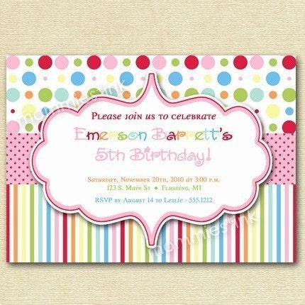 Sugar and Spice Birthday Invite - PRINTABLE INVITATION DESIGN