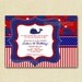 Preppy Whale Birthday Party Invitation - PRINTABLE INVITATION DESIGN