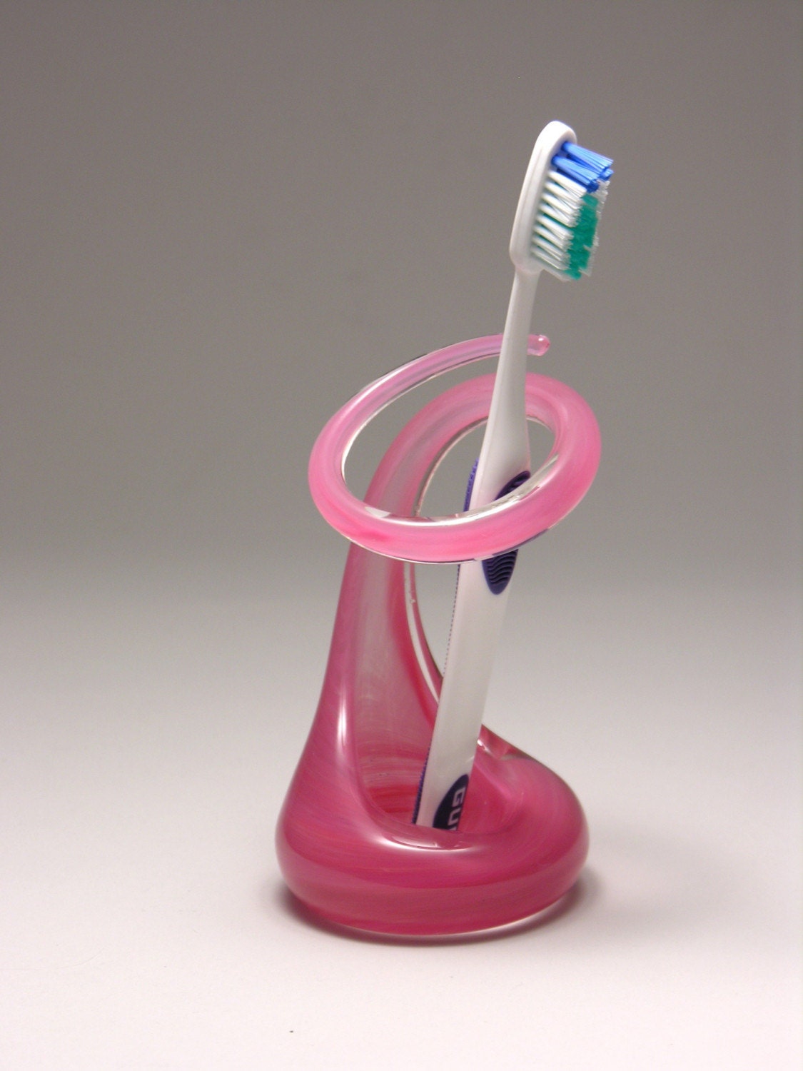 Toothbrush Holder Pink by BradTurnerGlass on Etsy