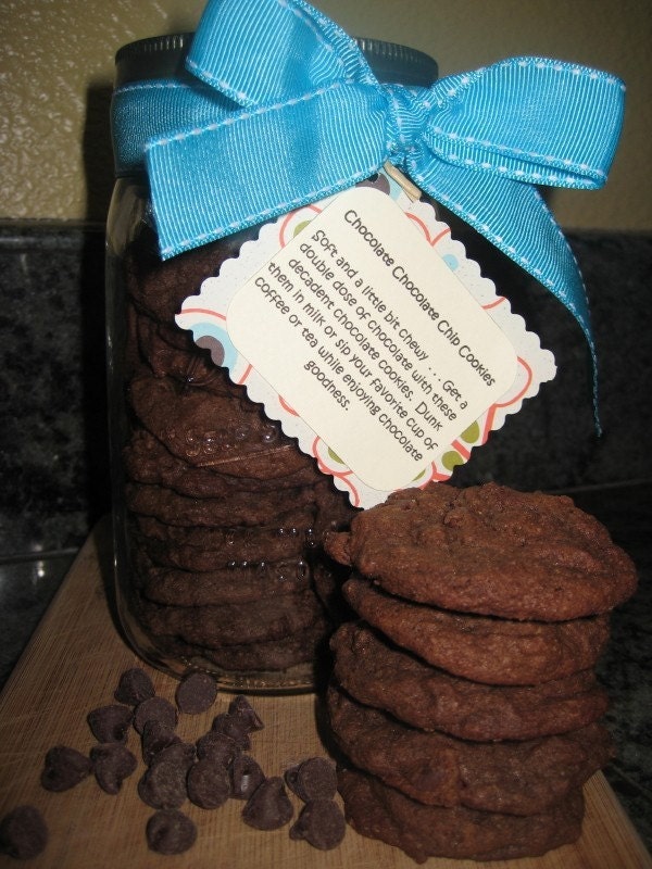 Fresh Baked Homemade Chocolate Chocolate Chip Cookies Gift Jar Il_170x135