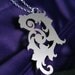Ornate Neo Baroque necklace in silver stainless steel - filigree large pendant jewelry