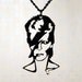 David Bowie Ziggy Stardust homage necklace in black stainless steel - glam musician jewelry