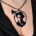 Tom Waits tribute portrait necklace in black stainless steel - musician jewelry
