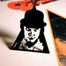 Clockwork Orange Alex DeLarge inspired necklace in black stainless steel - film portrait pendant