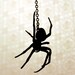 Spider necklace in black stainless steel - silhouette jewelry - lariat style