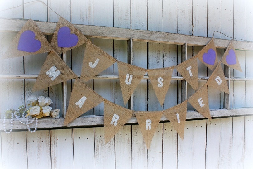 Just Married banner,photo prop,shabby cottage