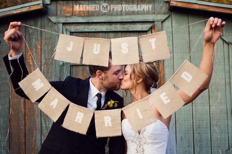 Just Married photo prop as seen in Gala Wedding Magazine