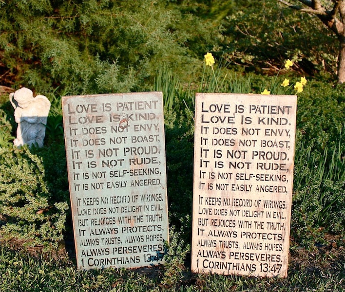 Love is Patient Love is Kind Corinthians Wedding Love Prayer Verse