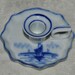 Blue white german finger candlstick holder...delft ...flow blue..SALE 19...was 29