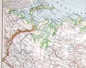 siberia map original 1889 print