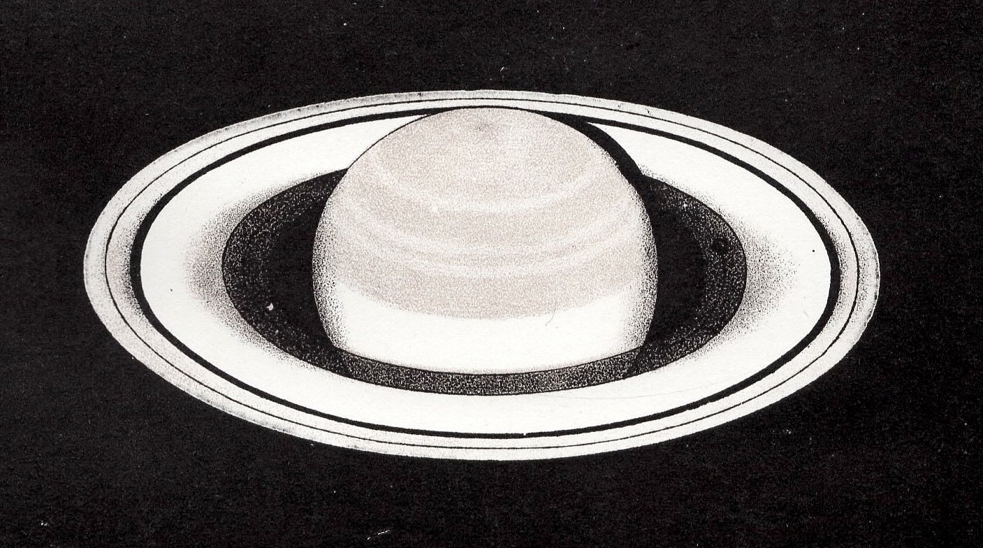 1892 planet saturn rare original antique astronomy celestial print