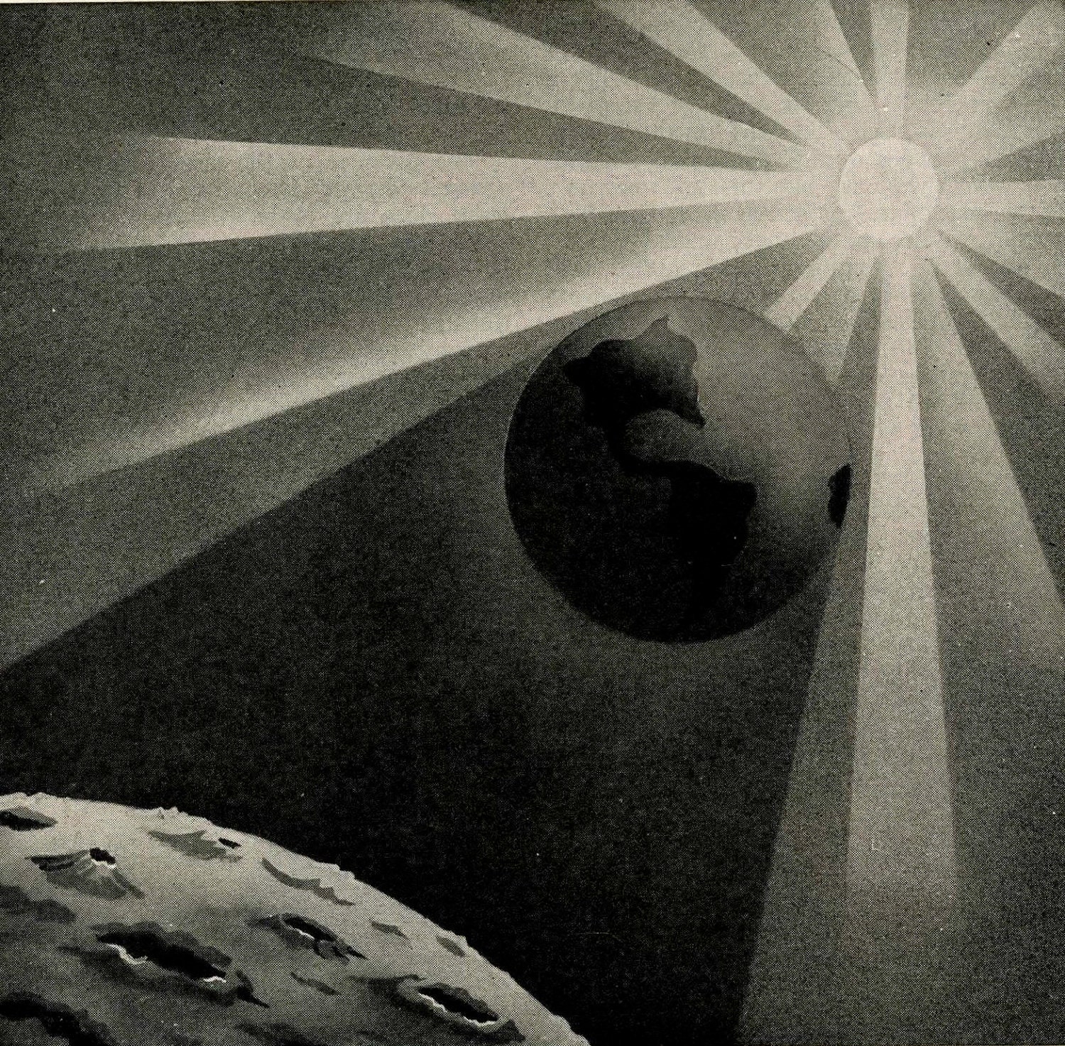 earth shadow vintage celestial print 1954