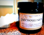 patchouli salve. new larger 3.5 oz amber glass jar. organic when possible. always from the earth