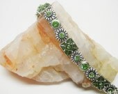 Green Peridot Crystal Cuff Bracelet