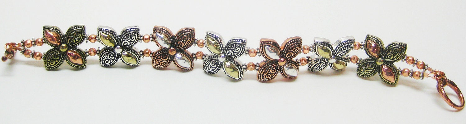 RESERVED for Rhellam Multi Color Floral Cuff Bracelet