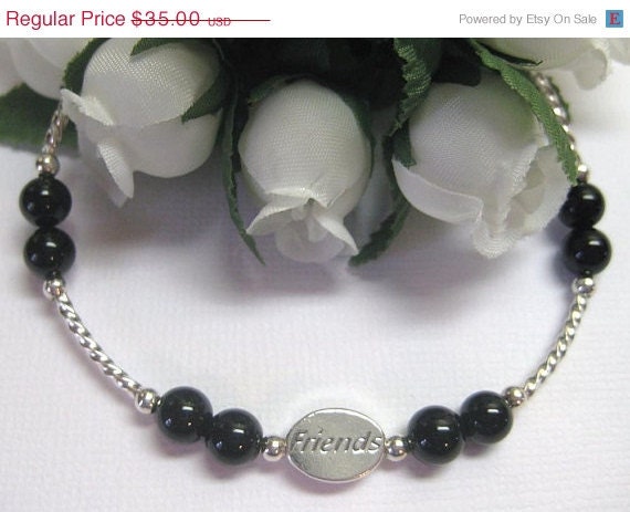 On Sale Black Onyx and Sterling Friend Bracelet