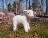 Little lamb, needle felted barn sheep animal