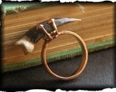 The Witch of Turtle Pond 14K Russian Red Gold Ring 4 Prong Genuine Turtle Claw & solid red gold