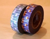 Abstract Carrot Pattern Japanese Tape - Grey and Purple Modern Tapes - Set of 2