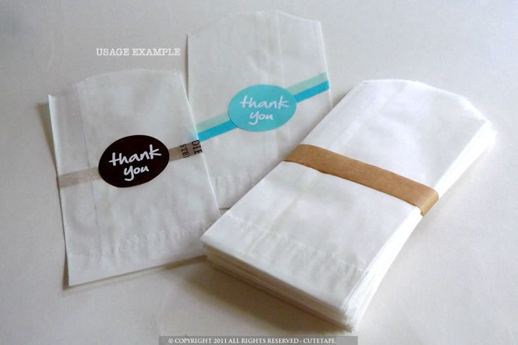 Glassine Bags  50 Flat Treat Glassine Bag - MEDIUM 3 x 5.5 in Favor Bags